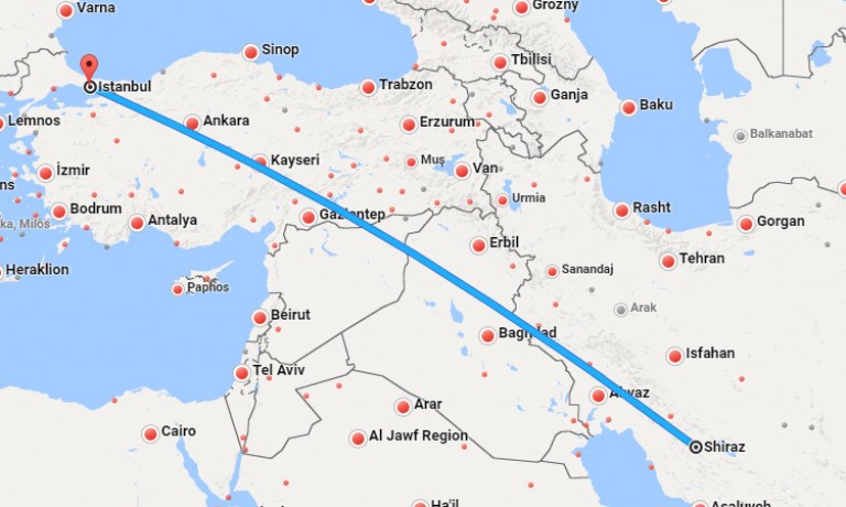بلیط چارتر شیراز استانبول