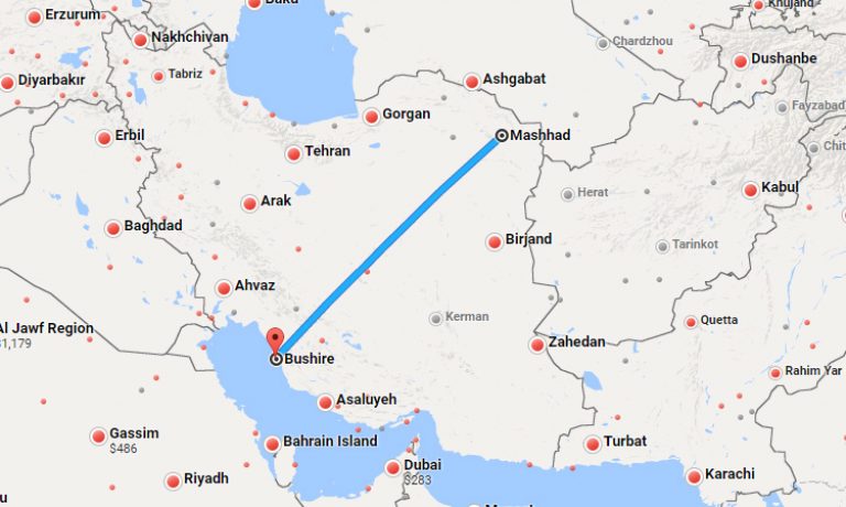 بلیط چارتر مشهد بوشهر