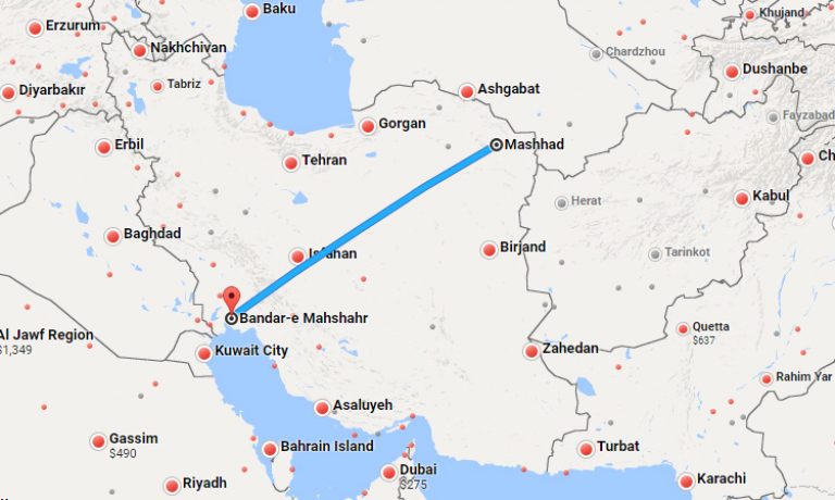 بلیط چارتر مشهد ماهشهر