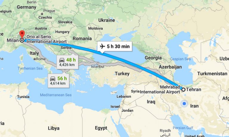 بلیط تهران میلان